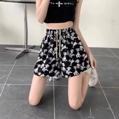 冰丝遛弯运动休闲速干短裤 子 沙滩ins裤 女夏薄款 韩国阔腿三分热裤