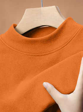 男士双面德绒打底衫磨毛内搭半高领秋冬季保暖休闲长袖t恤上衣服