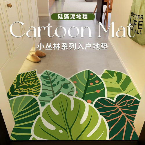 北欧风硅藻泥入户门地垫高级感玄关进门垫门口脚垫加厚耐脏可裁剪