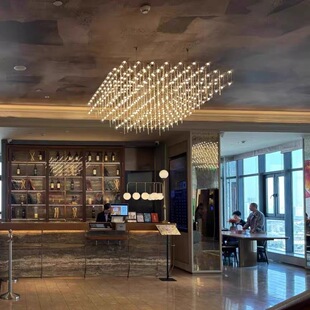 复式楼挑空吊灯别墅客厅灯中空满天星光立方高级感2025新款楼梯灯