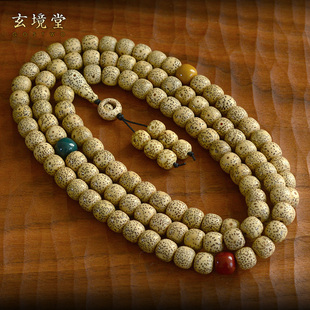 海南原生态星月菩提籽108颗手持圆桶珠手串阿拉善男女款黄籽9/10