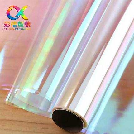幻彩膜彩虹膜彩色玻璃卷防水透明鲜花包装纸花艺包装纸彩色玻璃卷