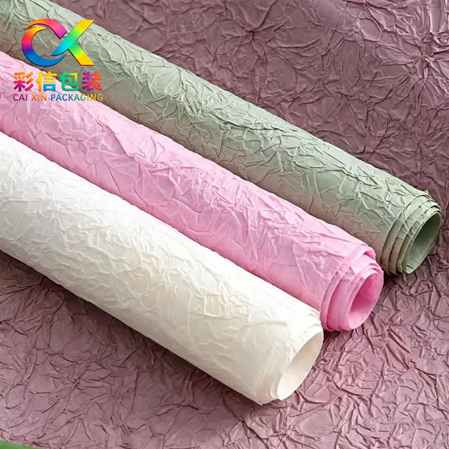 彩信加厚石纹纸折皱鲜花包装纸