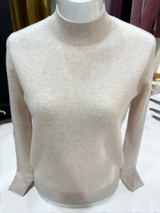 半高领毛衣女款2025新款针织衫秋露斯兰妮羊毛衫青藏绒开开羊绒衫