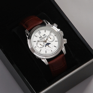 库存全新 手表炫酷防摔月相防水自动机械表男款 PHILIP RUNOR正品