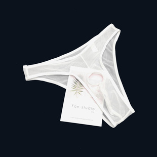 男士性感透明内裤弹力网纱漏洞开孔内裤T裤丁字裤露三角j夫妻生活