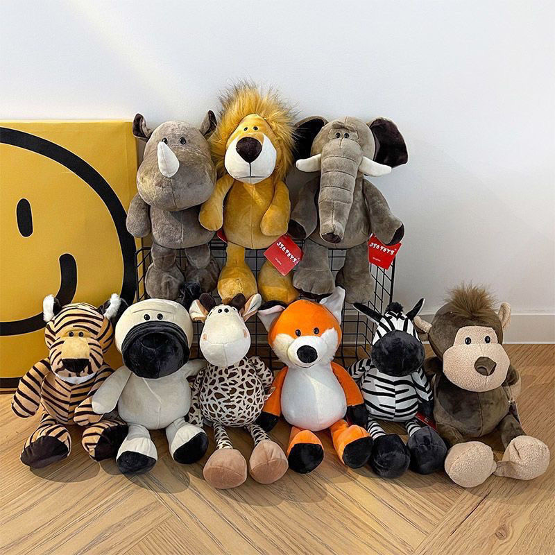 正版森林动物公仔狮子老虎大象小鹿玩偶儿童生日礼物玩具定制logo