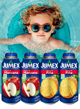 原装进口 JUMEX果美乐生活 凤梨汁 苹果汁473ml 高档饮料 饮品4瓶