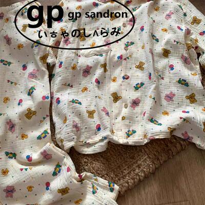 日本gp小熊睡衣女春秋款长袖甜美