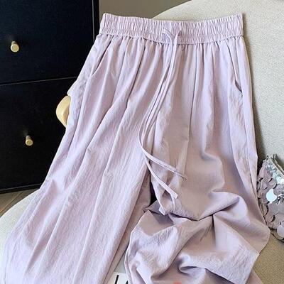 GPSandron阔腿裤女紫色休闲裤子