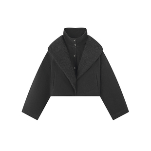 IAMCPLUS 羊羔毛披肩假两件宽松牛仔棉服 2025AW