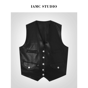 IAMCPLUS 复古皮马甲 2026SS