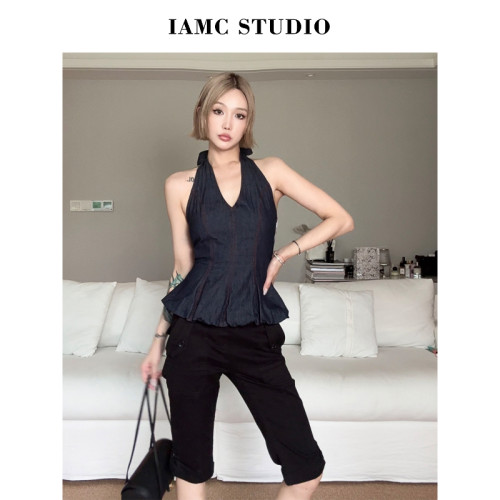 IAMCPLUS 2026SS 牛仔绑带背心