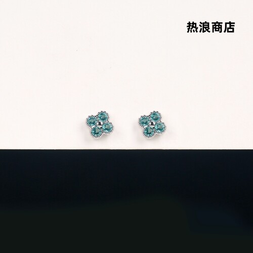316L钛钢绿色满钻睡觉免摘耳钉