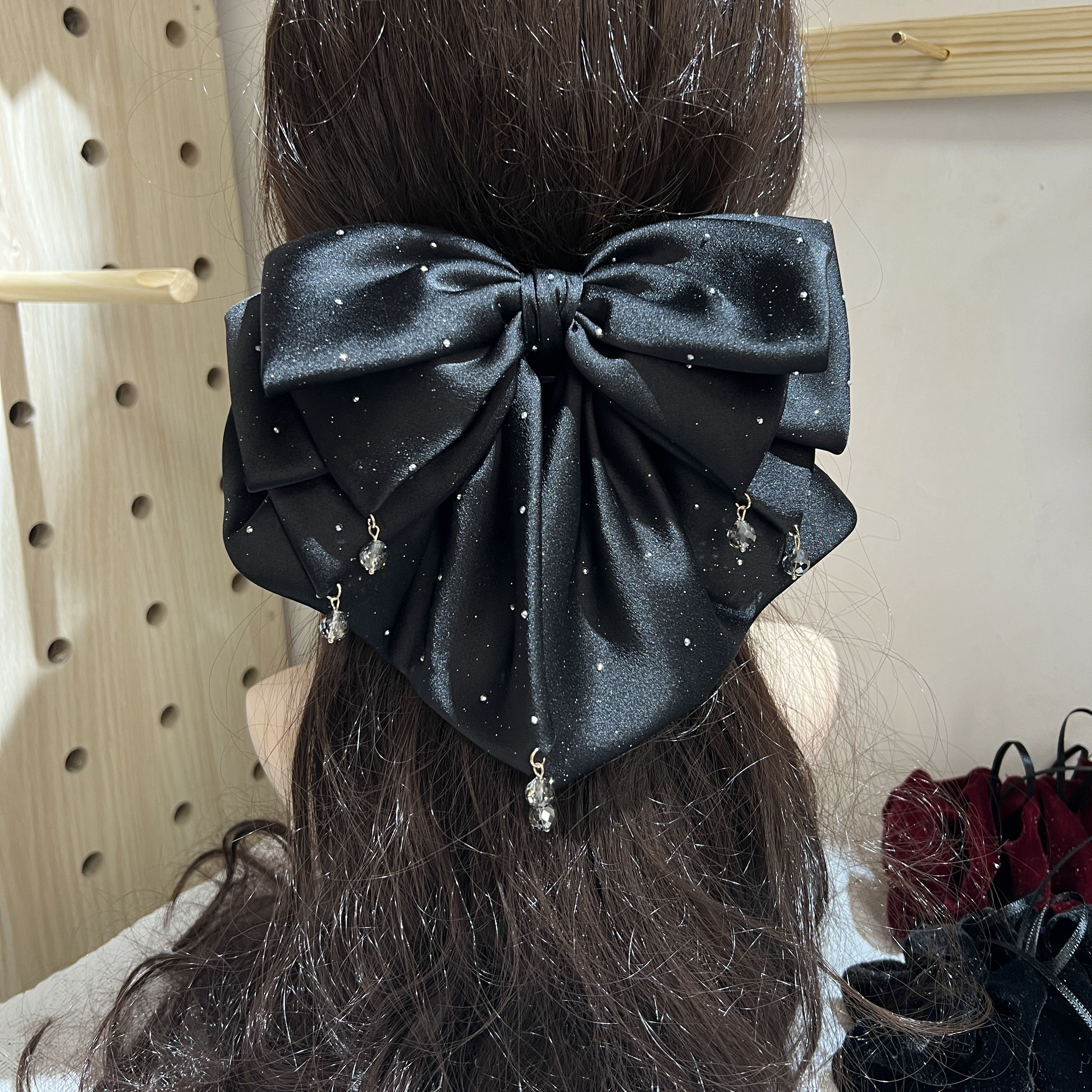 闪钻满天星蝴蝶结抓夹马尾夹半扎发夹红色千金风气质发饰2026新款,饰品/流行首饰/时尚饰品新,发饰,淘宝优惠券,粉丝福利购,淘宝优惠卷