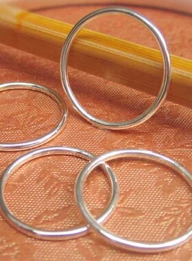 特价999纯银戒指女足银手工光圆圈戒指男女尾戒细银戒指agete风格