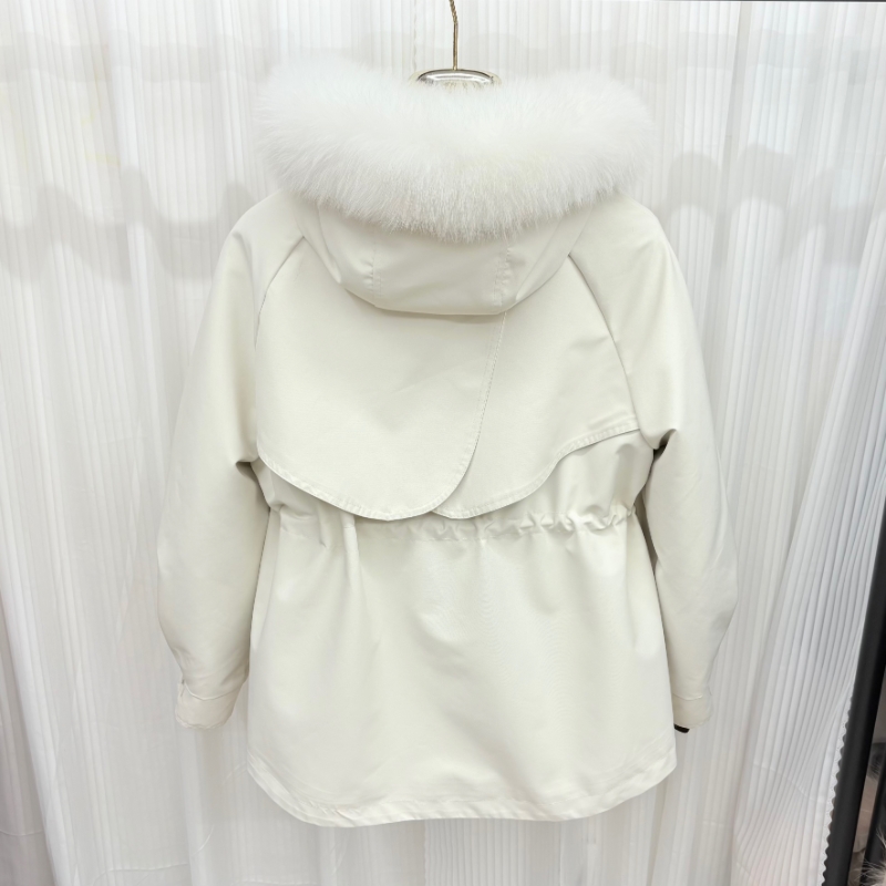 狐狸毛领水貂内胆皮草派克服