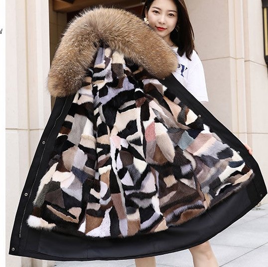 貉子毛领水貂内胆加兔毛袖女士皮草派克服帽子里面加毛活里活面,女装/女士精品,派克服,淘宝优惠券,粉丝福利购,淘宝优惠卷