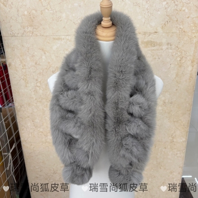 冬季一体保暖加厚皮草兔毛围巾
