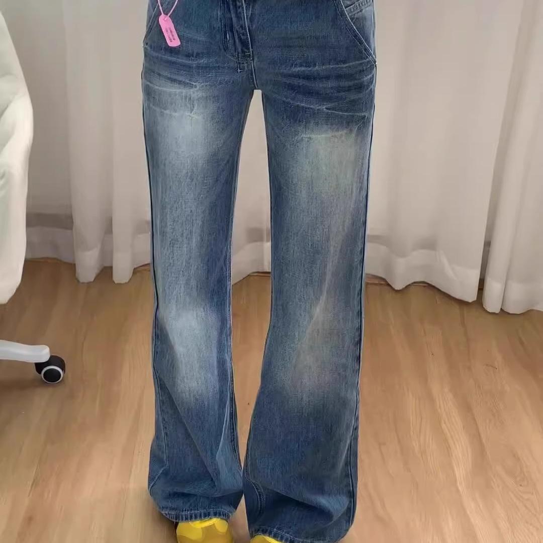 直筒裤长裤常规棉弹牛仔2024秋