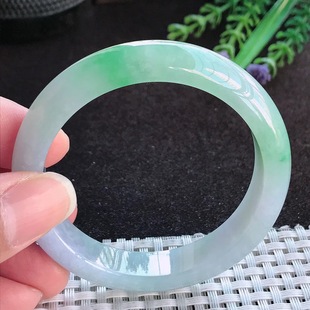 11.6 缅甸A货翡翠52 7.7老坑精美冰胶下圈飘阳绿手镯 假一赔十