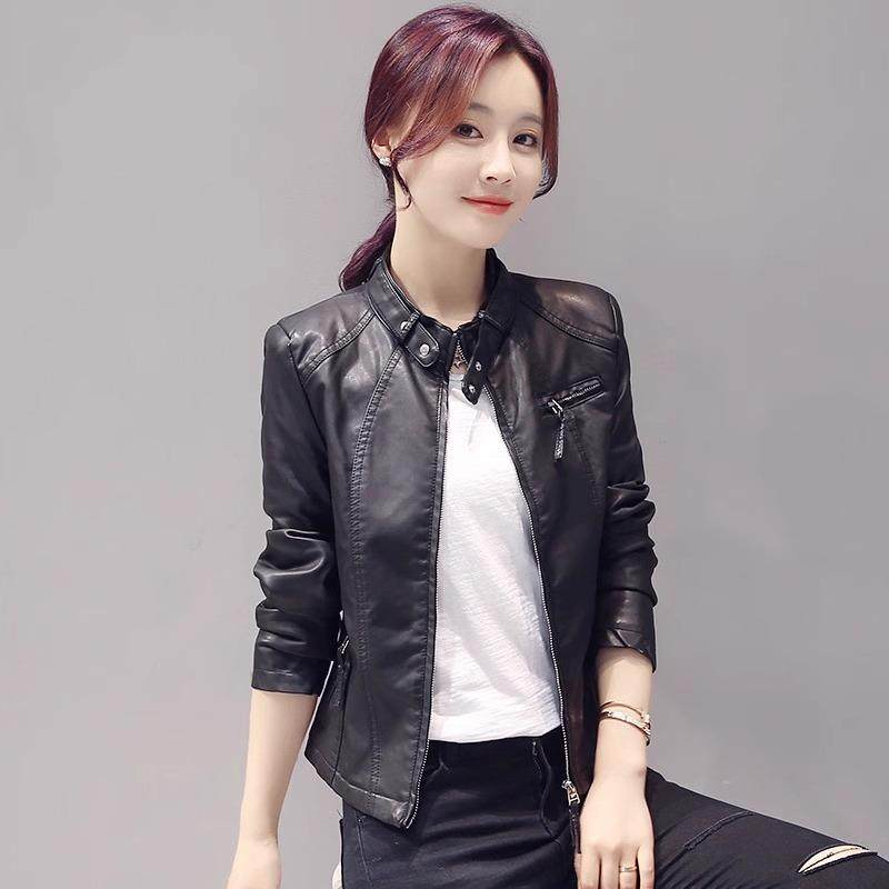 黑色机车夹克女2025秋冬新款洋派修身显瘦短款皮衣外套夹棉小个子
