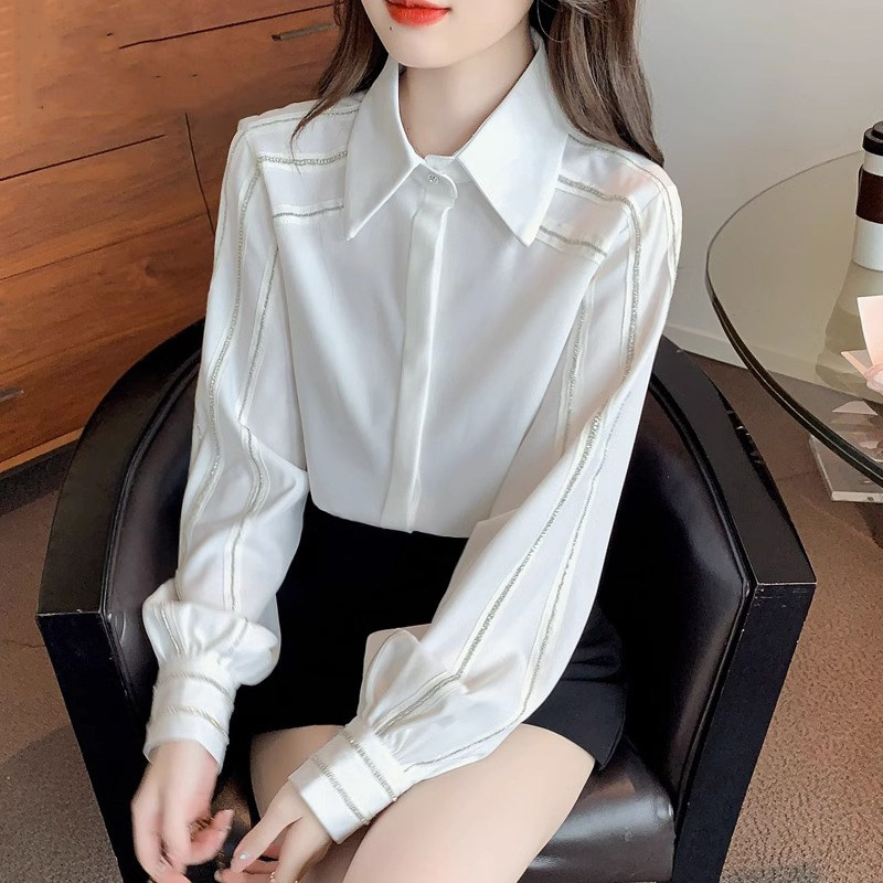 高级感雪纺衬衫女秋季2026新款气质时尚简约气质显瘦衬衣女设计感