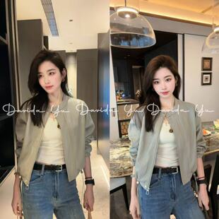 显瘦春秋季 超柔软短款 百搭时髦皮衣外套A775 两粒扣