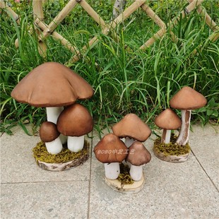 仿真蘑菇手工泡沫模型仿真草坪摆件兔子配件景观装 饰品拍摄道具