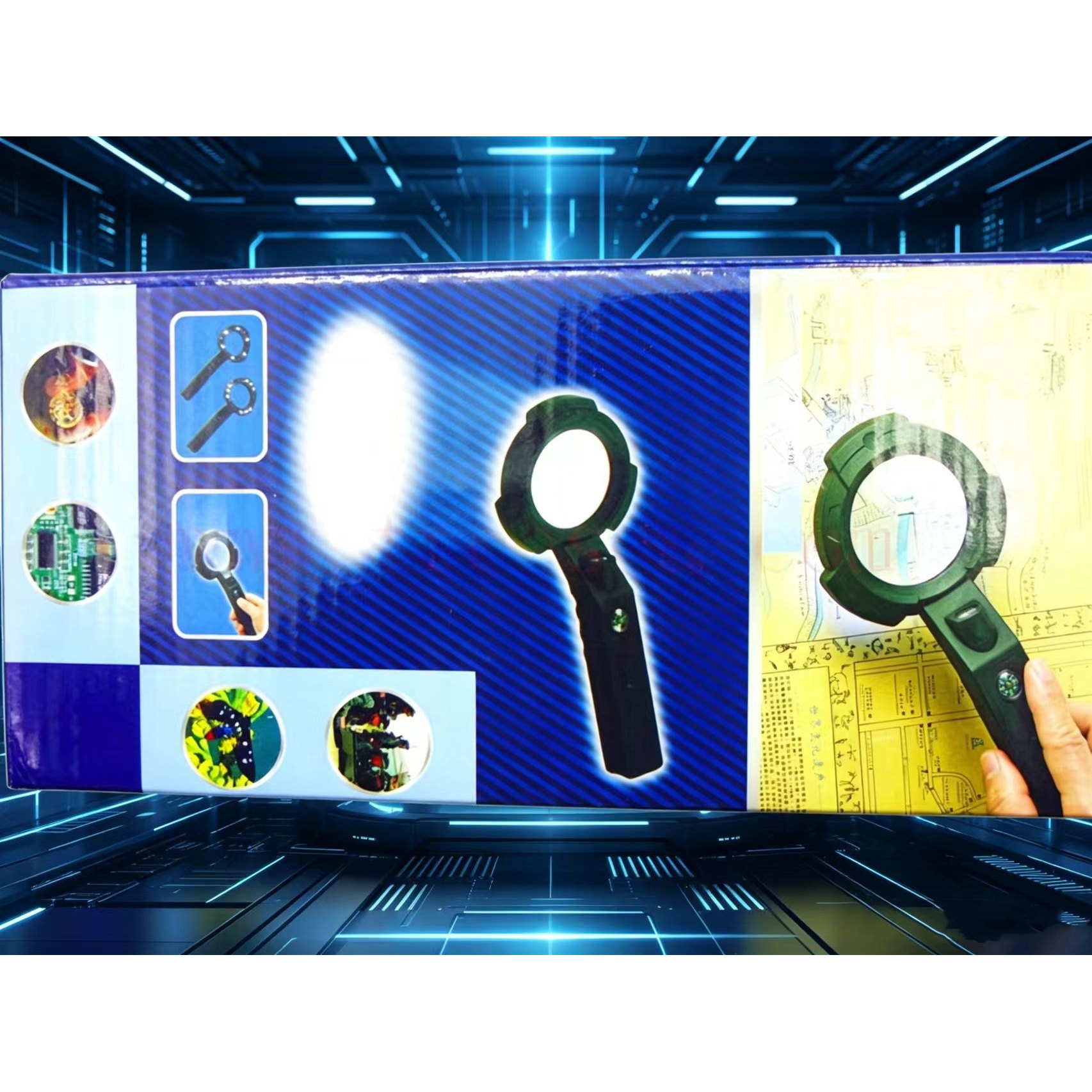 GOLDROOM4X手柄放大镜LED灯