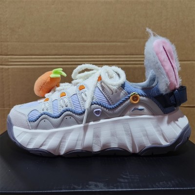 李宁2025冬季曲奇鞋姜饼人女加绒保暖减震回弹经典休闲鞋AGCV254