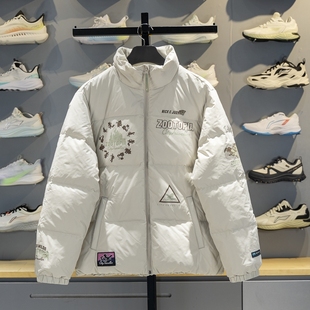 李宁短款立领面包羽绒服涂鸦印花国潮运动外套AYMV589