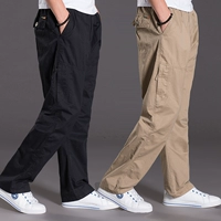 Xia Chao phần mỏng nam cộng với phân bón XL thể thao lỏng dụng cụ thẳng ngoài trời hip hop quần nhiều túi - Quần Jogger quần baggy nam