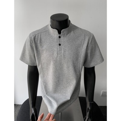 STA GTAL美式复古亨利领T恤男款夏季cleanfit短袖正肩上衣polo衫
