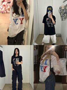 凡他姨【KT联名款】韩国ins超火新款kitty短袖宽松圆领纯棉T恤女