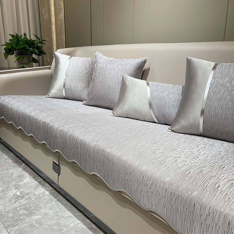 新款轻奢沙发垫四季通用高级感防滑异形简约现代真皮贵妃坐垫套罩