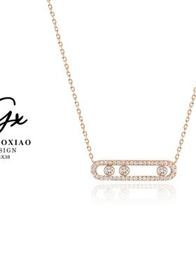 925银合成锆石锁骨灵动项