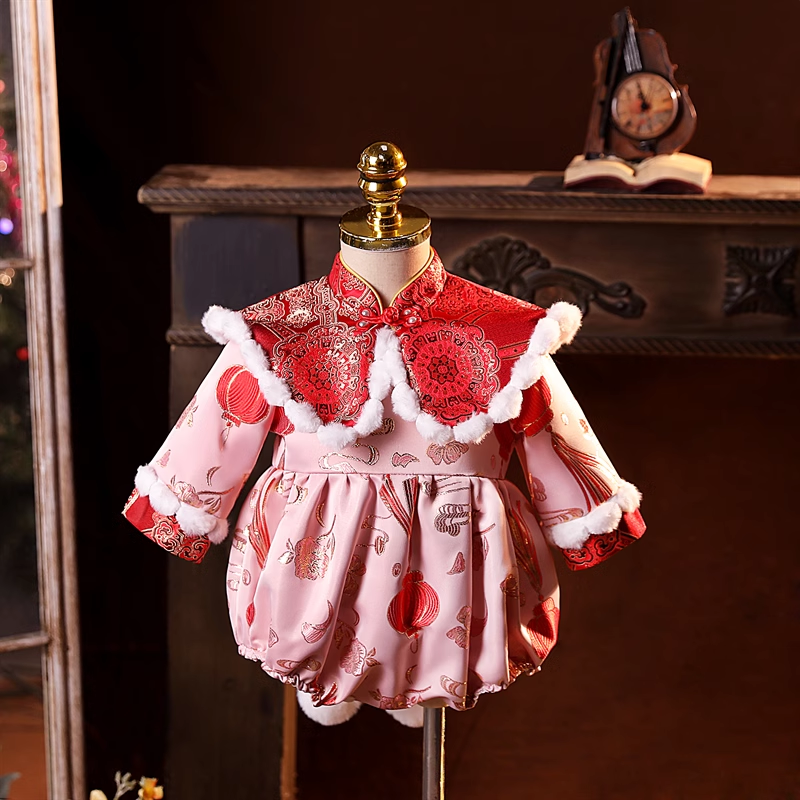 一周岁唐装礼服女童宝宝冬款