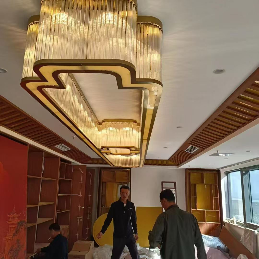 新中式酒店大堂灯创意客厅吸顶灯会所宴会厅大型过道玄关灯吧台灯图片