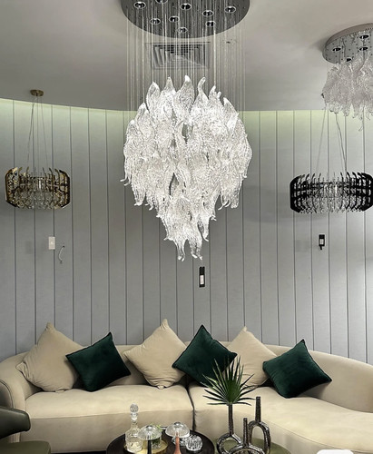 水晶客厅吊灯意式轻奢大气主灯环形设计师款高级感卧室餐厅灯具