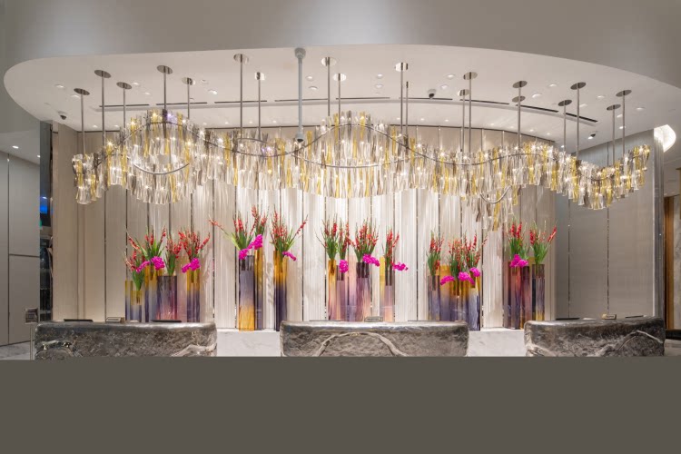 酒店大堂吊灯售楼部沙盘灯飞鸟艺术玻璃吊灯宴会厅前台吧台灯定制