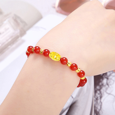 黄金转运珠天然石榴石路路通