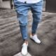 jeans casual new 2018 male men trousers ripped denim fashion