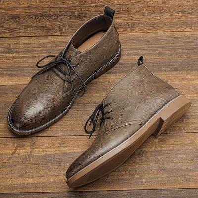 Big size Men Casual leather shoes ankle boots 大码男皮鞋短靴