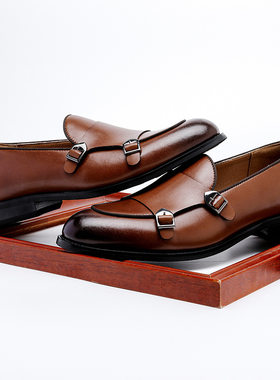 Business leisure double button men shoes wedding shoes 男鞋