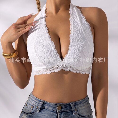 Sexy Lace Bandeau Bra Wireless Push-Up Tube Top 吊带背心文胸