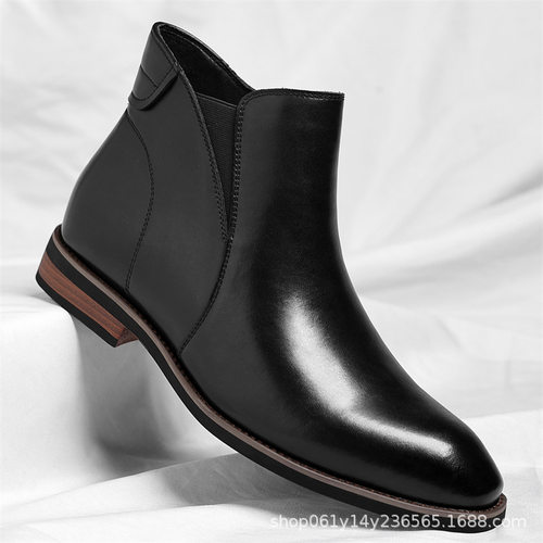 秋冬男士商务正装尖头PU马丁靴 Men formal pointed Martin boots