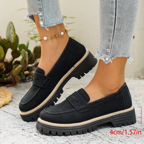 大码女鞋粗跟单鞋乐福鞋 Women Large size single shoe loafers