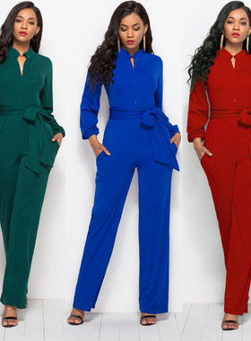 Fashion Jumpsuits Women Overalls Office Lady Rompers 连体裤