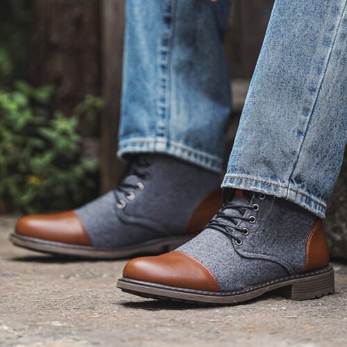 男士大码男靴插色工装靴 Man Martin boots plus size shoes ﻿